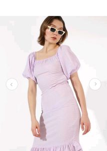Lilac Puff Sleeve Dress