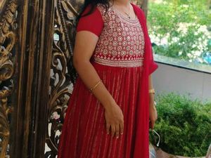 Elegant Red Embroidered Kurta Set