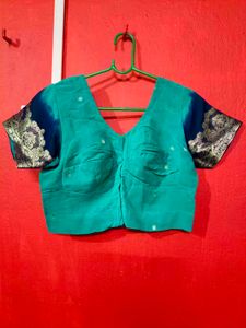 Pure Georgette Sarees &amp; Blouse (Sea Green)