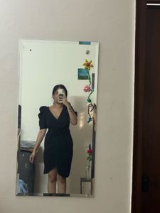 Black Off-Shoulder Mini Dress