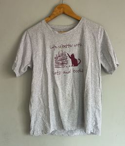 Cats and Books Tee