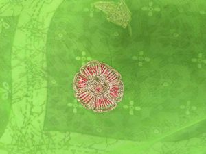 vintage white samla Green Embroidered Saree