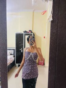 Y2k lavender short kurti