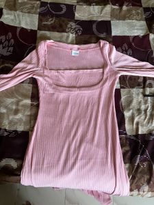 Pink Ribbed bodycon dress