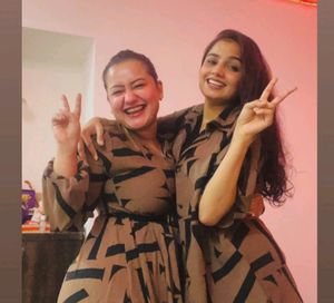 Brown 🤎 Straight Gown With Slides Cut