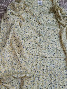 Korean Dress With Puff Sleeves