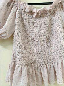 Cute Off-Shoulder Polka Dot Top