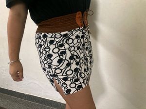 Cinched Waist Mini Skirt