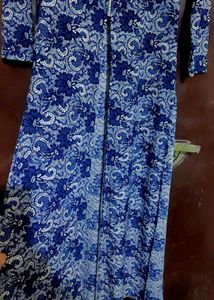 Navy Blue Floral Print Long Shrug for 34 Bust