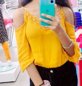 It is Cute Mustard Colored Top From My Closet..