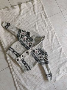 unisex Patterned Knit Cardigan for kidz