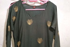 Olive Green Tunic with Gold Details