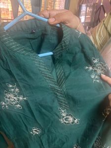 Green Embroidered Kurti