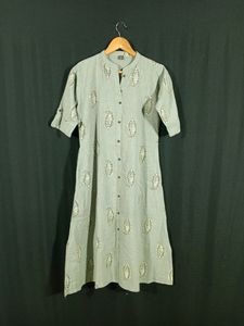 Dark Grey Printed Kurti ( Women's )