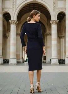 Elegant Navy Midi Dress