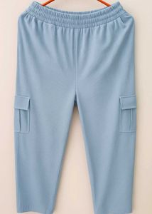 Light Blue Corduroy Cargo Pants