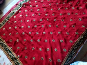Bright Red Saree For Festivals
