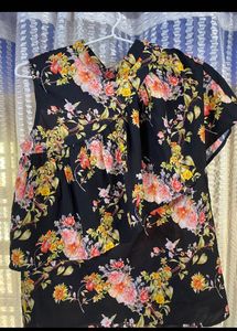 Black Floral Top