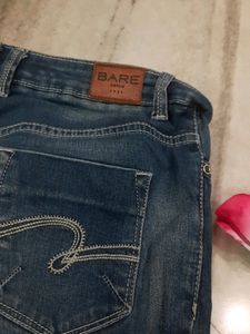 Women Mid Waist Slim Fit Jeans