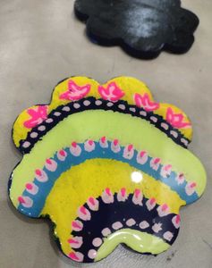 Resin Hand painted Coaster Set Of 2