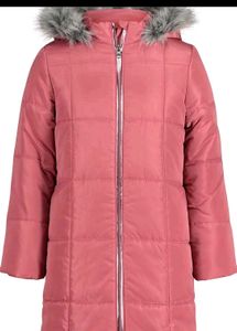 CALVIN KLEIN GIRLS METALLIC PUFFER JACKET ZIPPER