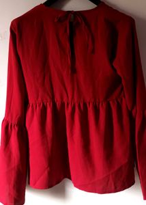 Maroon Bell Sleeves Top