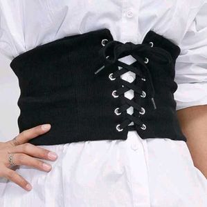 Bershka Black Corset Waist Belt (Denim Material)