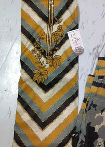 Pure Cotton Suit Set Unstitched Fabric
