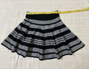 Korean Black &amp; Grey Mini Skirt