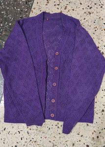 Purple Crochet Sweater