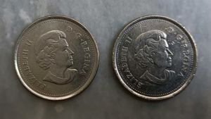 25 Cents Canada Rare Coloured Coin