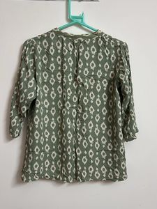 Green Printed short kurti