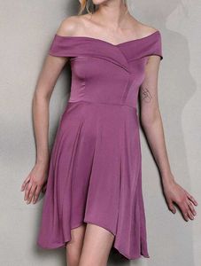 Purple Off Shoulder Dress