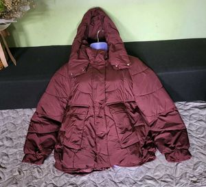 Burgundy Puffer Jacket