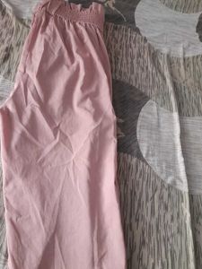 Pink Casual Pants With Crop Top