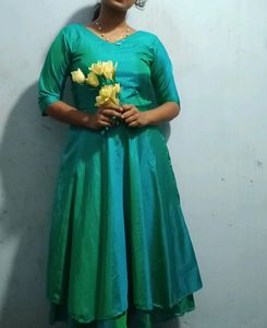 Peacock 🦚 Blue Double Layered Flair Dress
