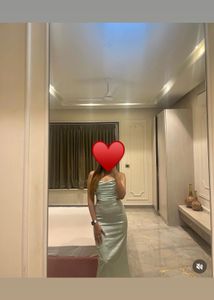 Satin Cyan Cut Out Dress