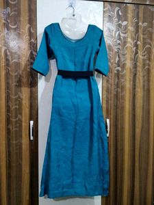 Blue Fit &amp; Flare Dress