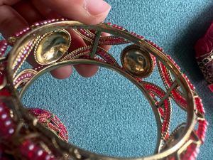 Pink &amp; Gold Bangle Set