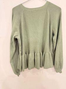 Peplum Green Sweater
