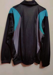 Black With 2 Color Print Winter Gym Jacket