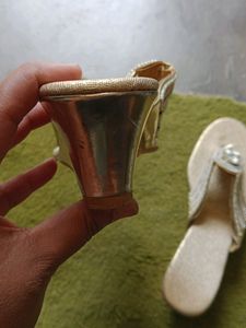 Golden Stone Moti Work Sandal