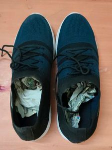 Blue and Black Running Shoes