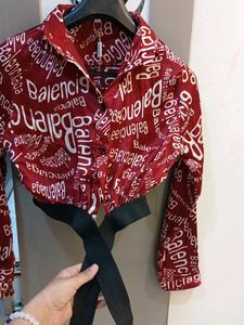 Balenciaga Print tie up top