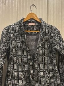 Patterned Button-Up Jacket