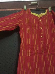 Red Striped Kurta