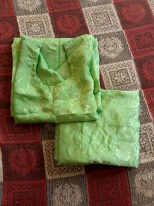 Poly Chanderi Green Suit