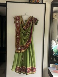 Green Heavy Handwork Saree