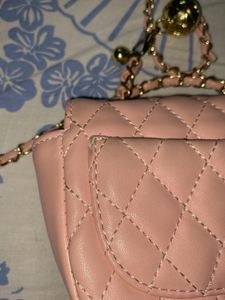 Pink Quilted Crossbody Bag