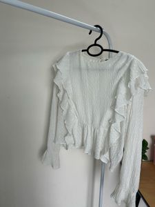 White Ruffle Blouse